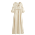Women's Crochet Trim Midi Dress - Empire Waist