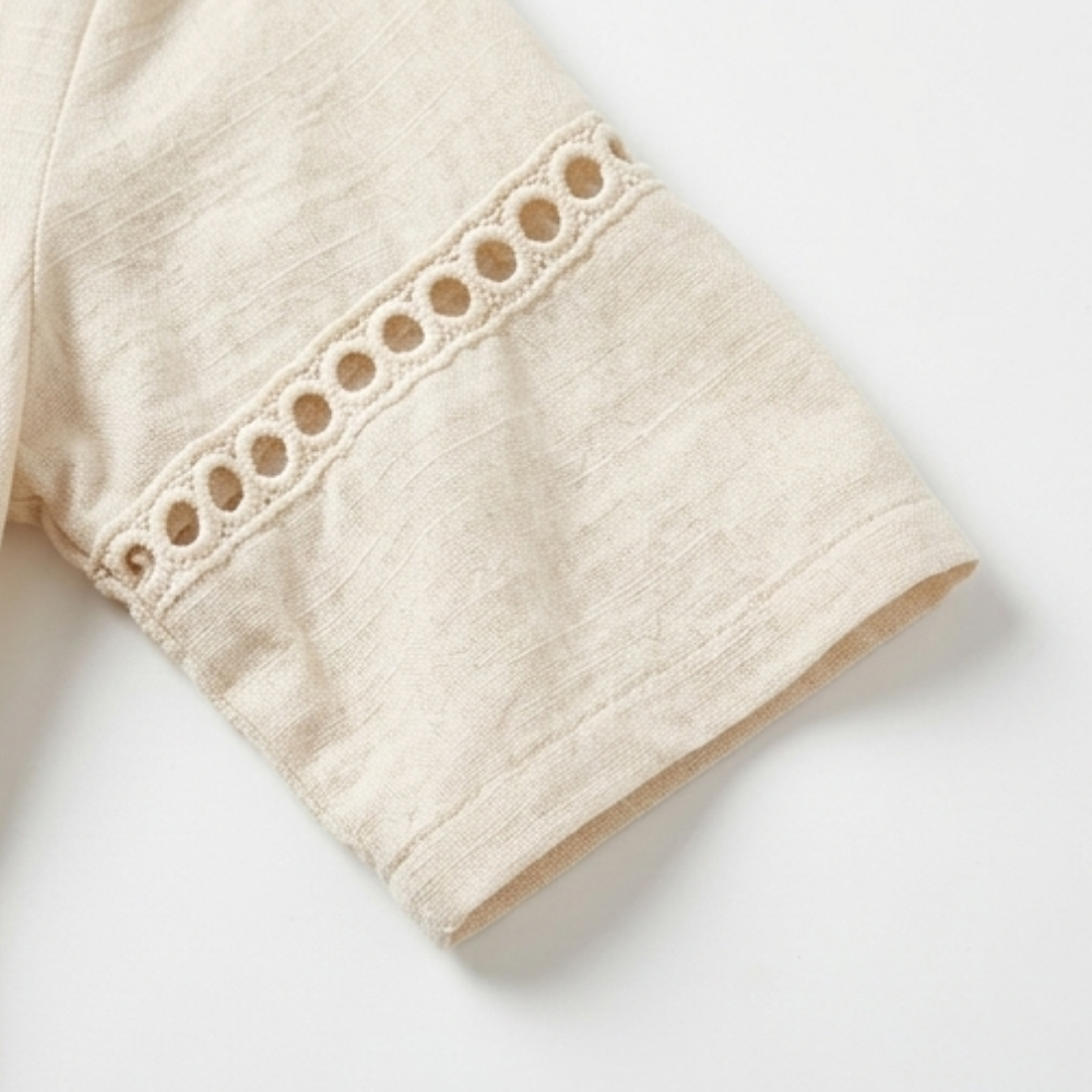 Women's Crochet Trim Midi Dress - Empire Waist