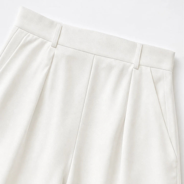 Women's Crop Top and Wide-Leg Trouser Set - Coordinated Casual