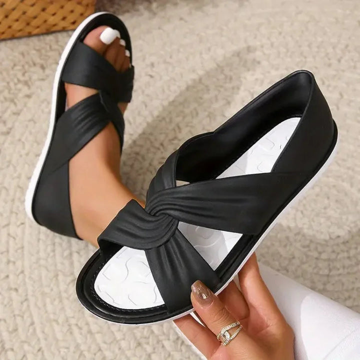 Women's Cushioned Cross-Strap Sandals - Elena