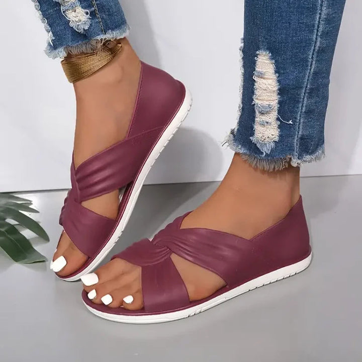 Women's Cushioned Cross-Strap Sandals - Elena