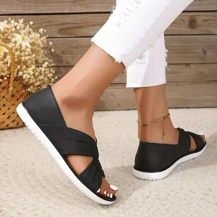 Women's Cushioned Cross-Strap Sandals - Elena