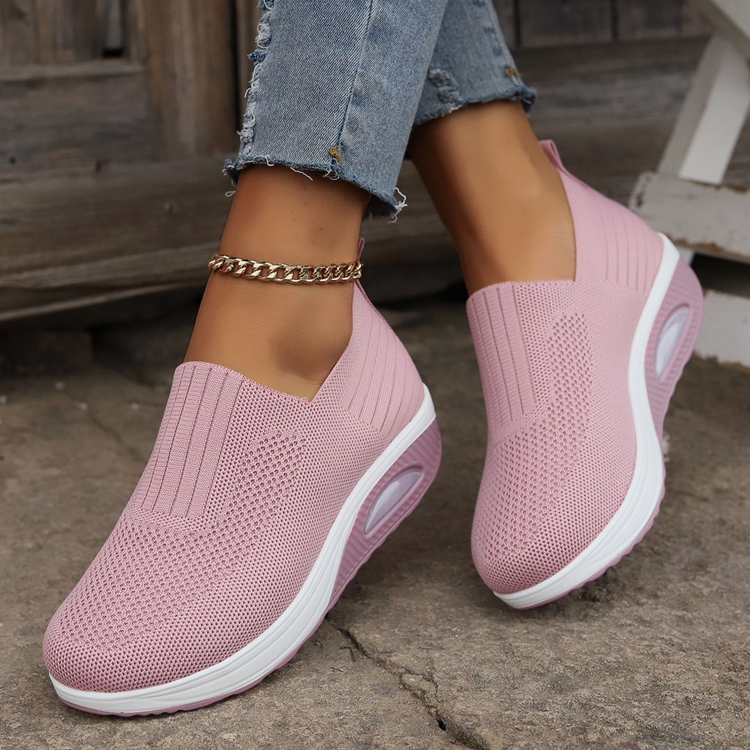 Women's Cushioned Slip-On Sneakers in pink, Lightweight Comfort