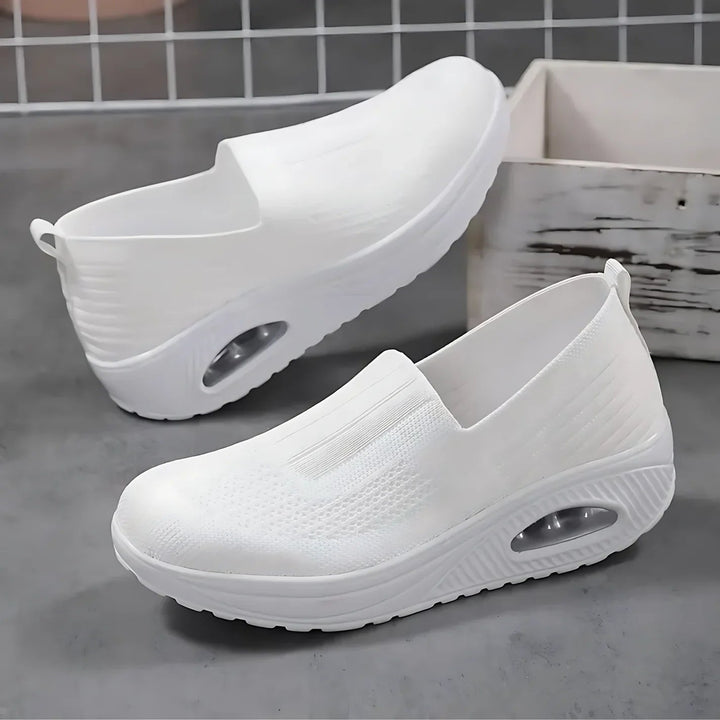 Women's Cushioned Slip-On Sneakers in white, Lightweight Comfort