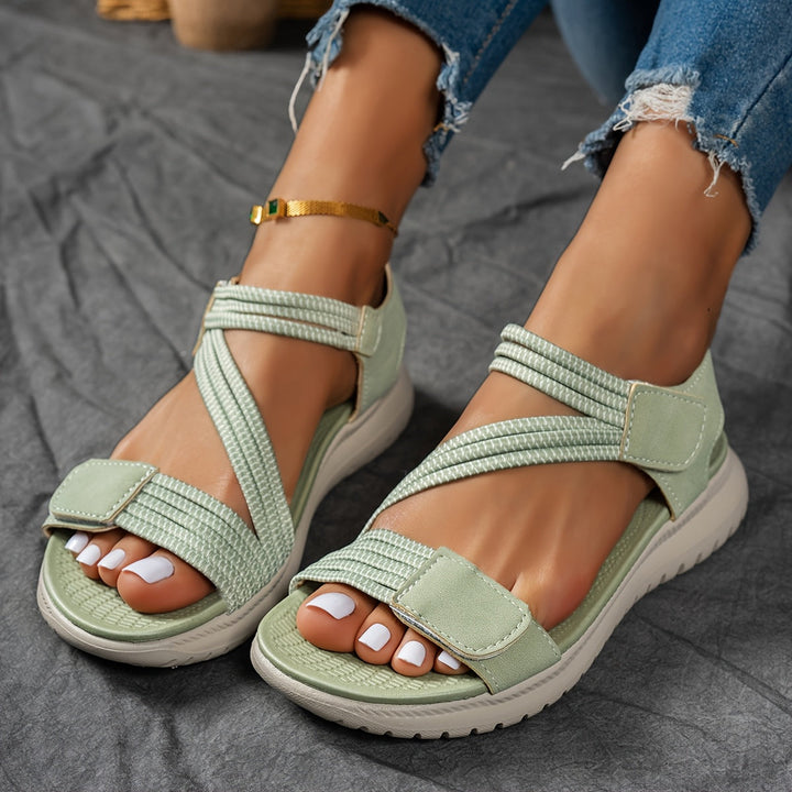 Women's Everyday Comfort Sandals in light green, Adjustable Straps