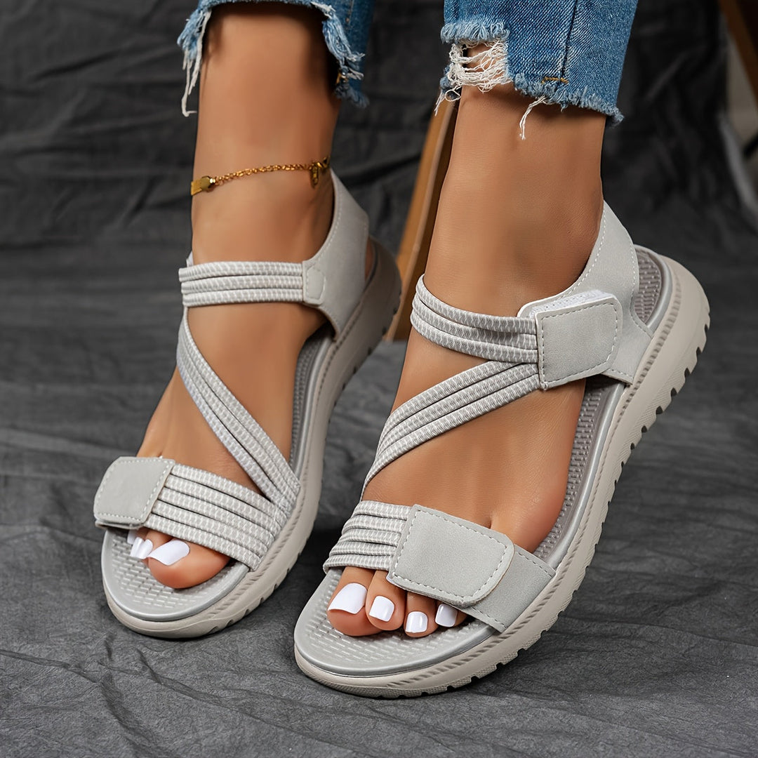 Women's Everyday Comfort Sandals in light grey, Adjustable Straps