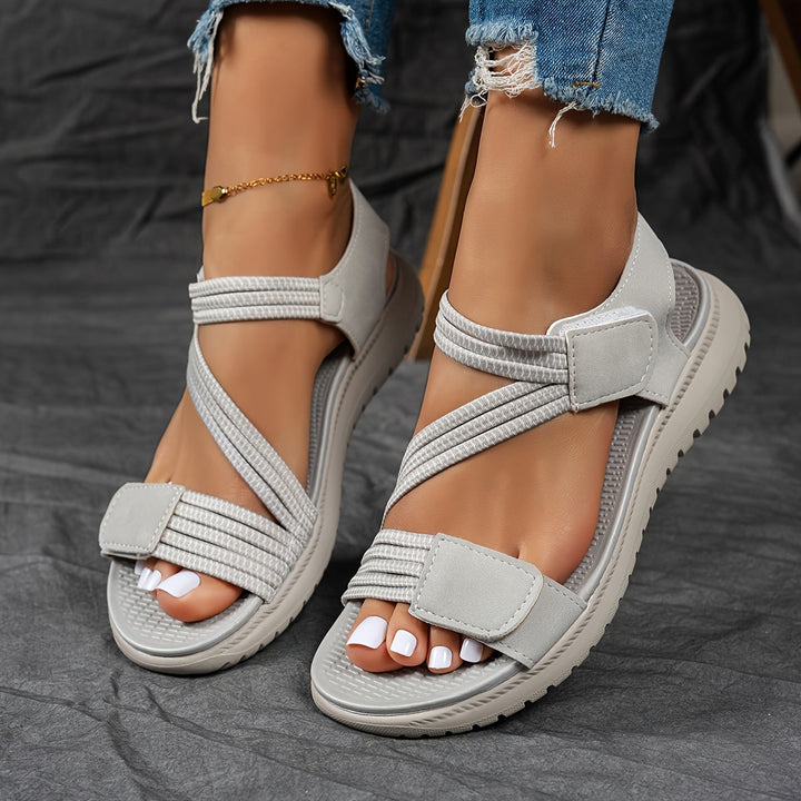 Women's Everyday Comfort Sandals in light grey, Adjustable Straps