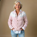 Women's Fair Isle Knit Button Cardigan - Classic Pattern Layer