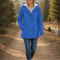 Women's Fleece-Lined Hooded Winter Jacket - Windproof Warmth