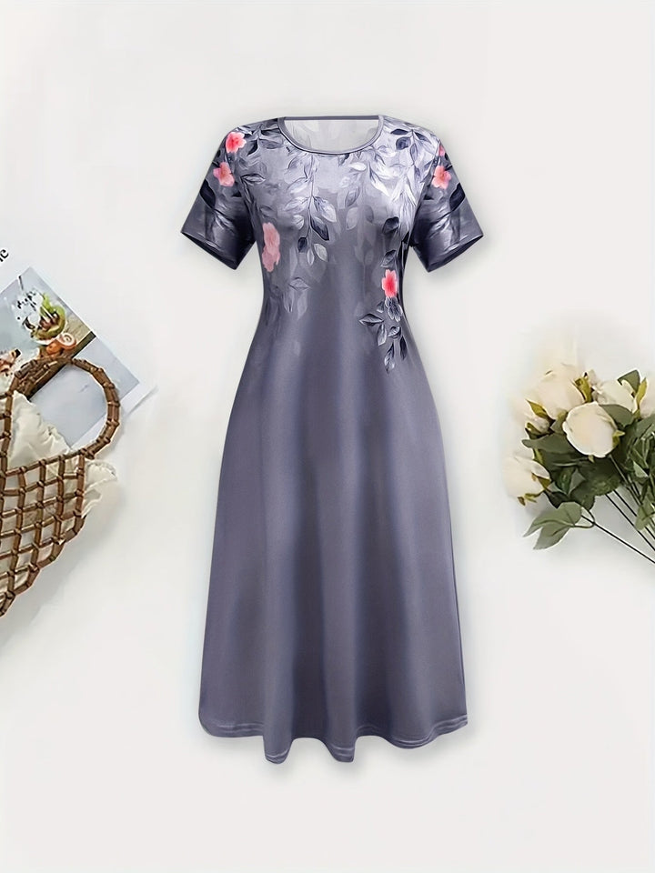 Women's Floral A-Line Dress - Graceful Everyday Style