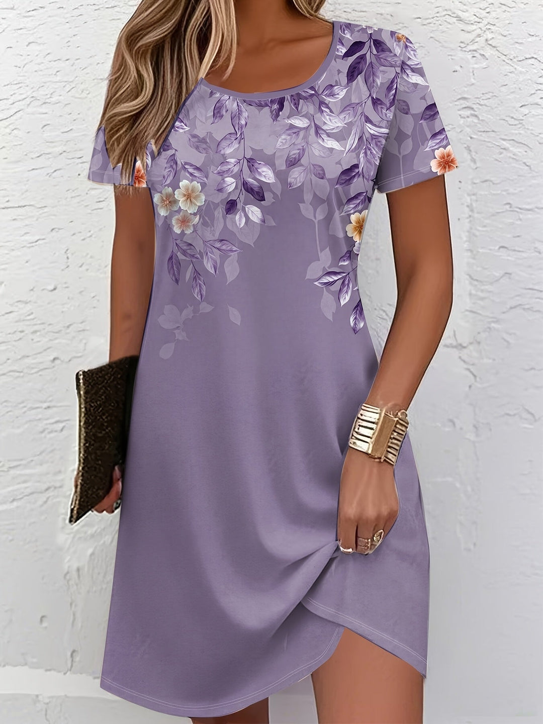 Women's Floral A-Line Dress - Graceful Everyday Style