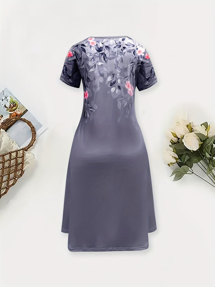 Women's Floral A-Line Dress - Graceful Everyday Style