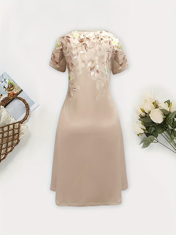 Women's Floral A-Line Dress - Graceful Everyday Style