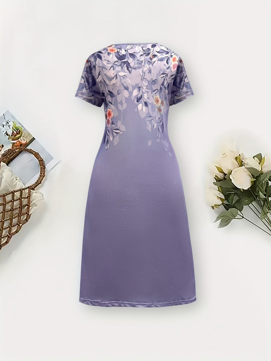 Women's Floral A-Line Dress - Graceful Everyday Style