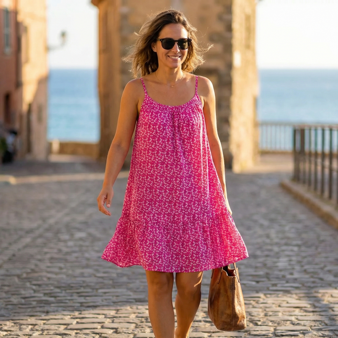 Women's Floral Slip Dress - Lightweight Summer A-Line