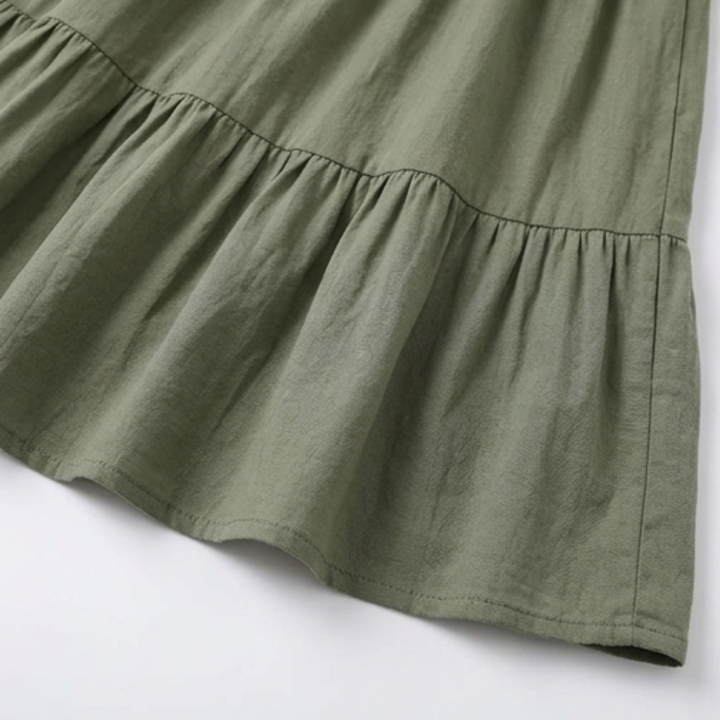 Women's Halter Maxi Dress with Twist Front - Olive Green