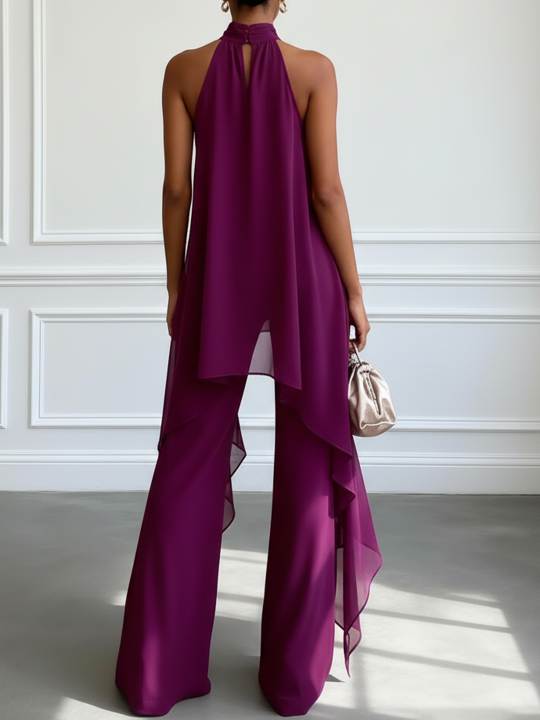 Women's Halter Two-Piece Set - Tailored H-Line Silhouette