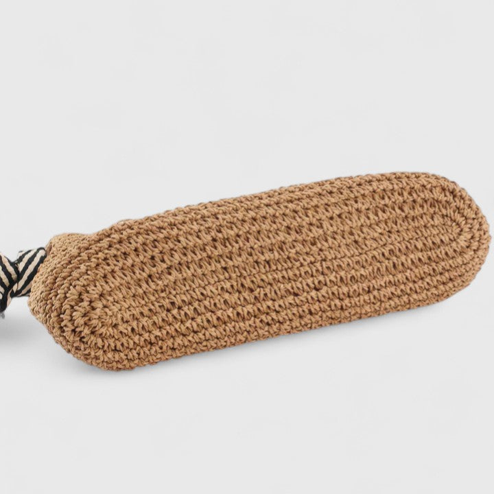 Women's Handwoven Boho Shoulder Bag - Warm Brown