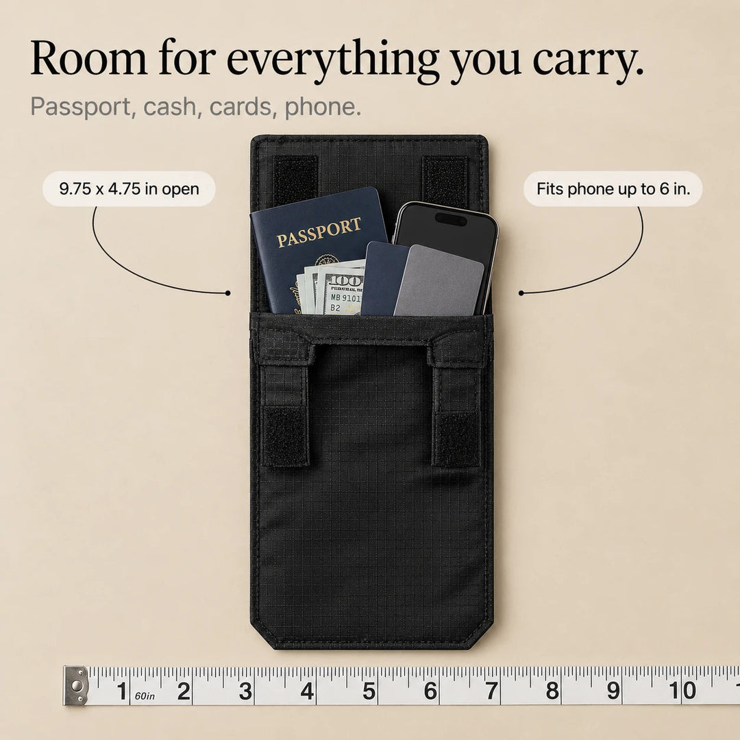 Women's Hidden Travel Pouch - Belt-Mounted Security