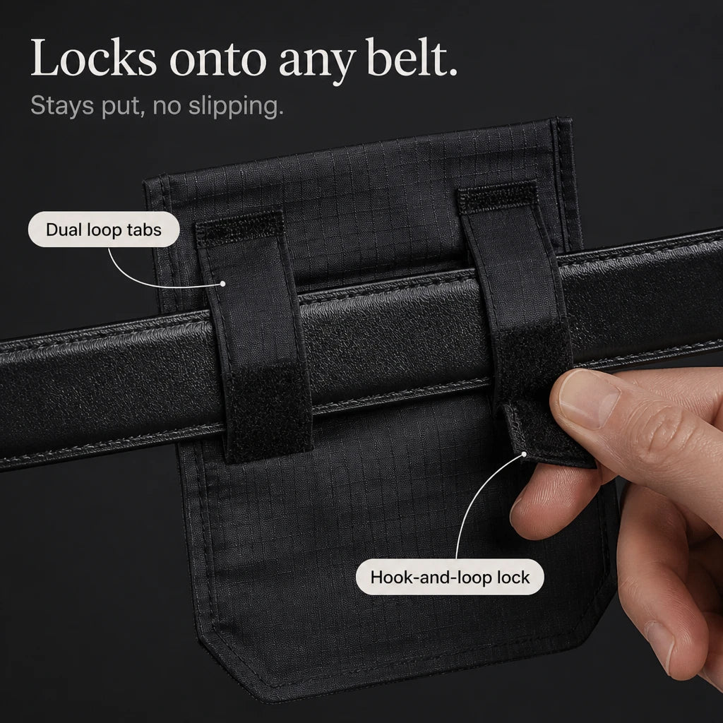 Women's Hidden Travel Pouch - Belt-Mounted Security