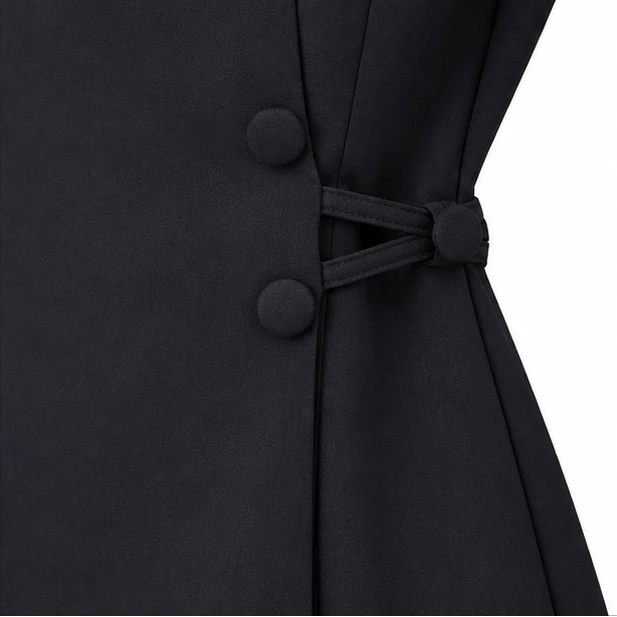 Women's High-Collar Clergy Robe - Structured Maxi Dress