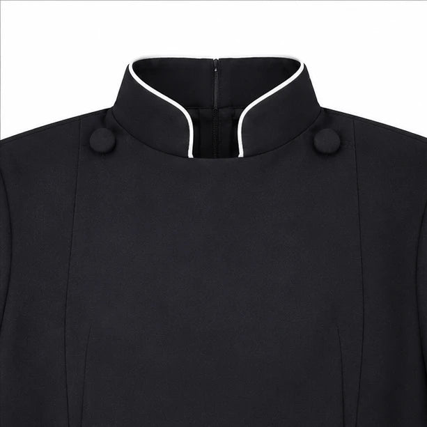 Women's High-Collar Clergy Robe - Structured Maxi Dress