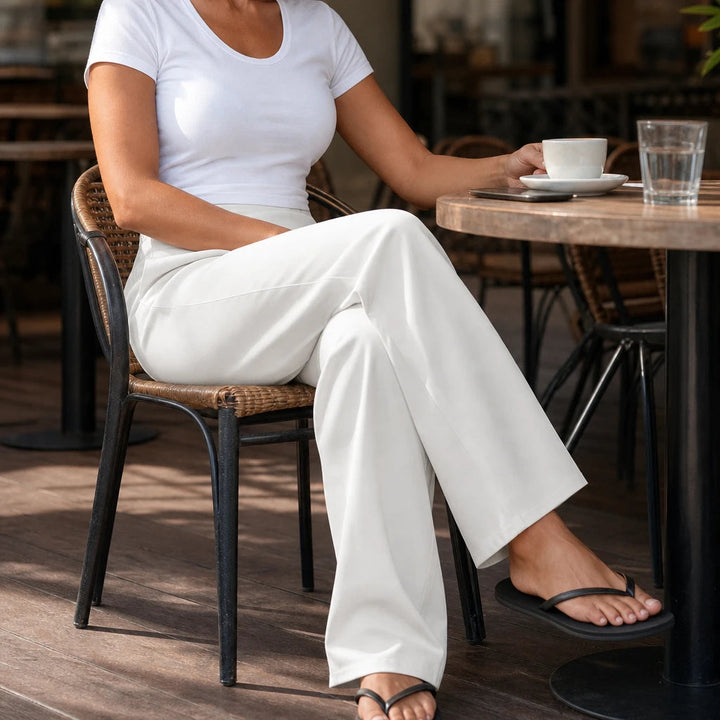 Women's High-Waisted Pull-On Tapered Ankle Pants