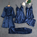 Women's Lace-Trimmed Pajama Set - Four-Piece Loungewear