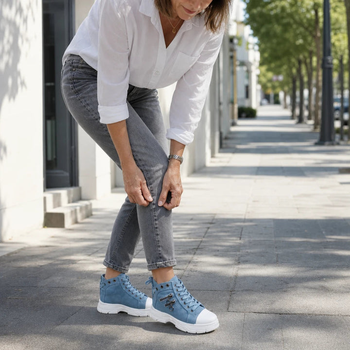 Women's Lace-Up Platform Ankle Boots - Flexible Sole Sneaker Style