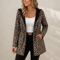 Women's Leopard Print Reversible Hooded Jacket - Two-Way Wear