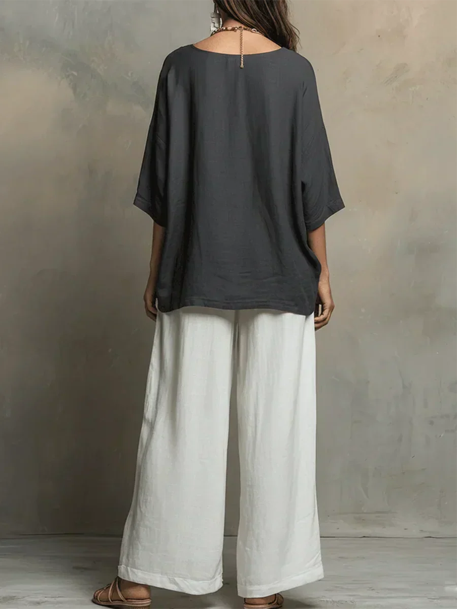 Women's Lightweight Two-Piece Set - Relaxed Summer Style