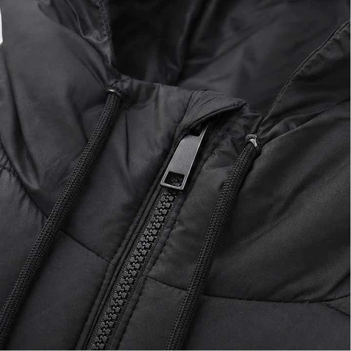 Women's Long Hooded Puffer Vest - Longline Coverage