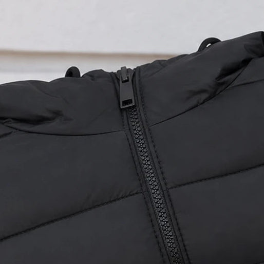 Women's Long Hooded Puffer Vest - Longline Coverage
