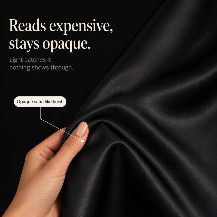 Women's Long-Sleeved Satin-Look Shirt - Polished Drape