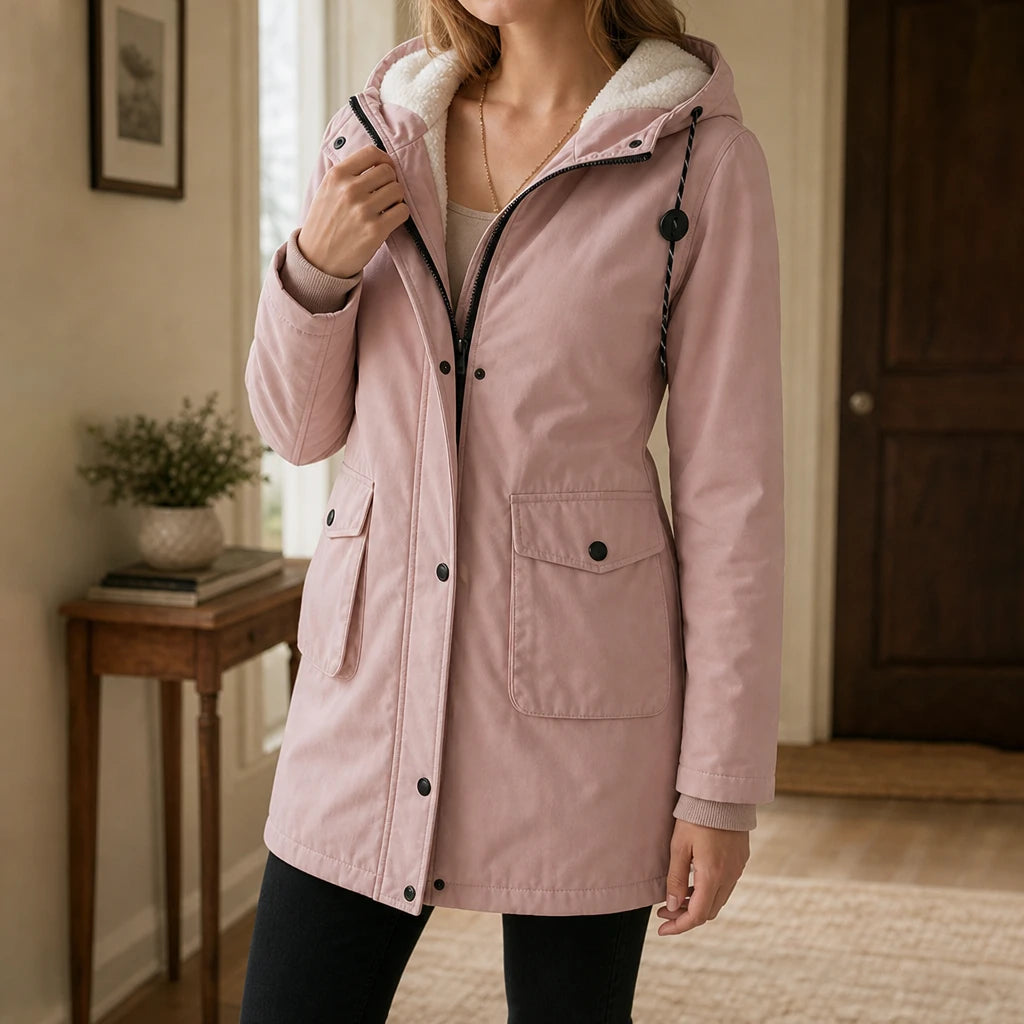 Women's Longline Hooded Parka - Warm & Slim Fit