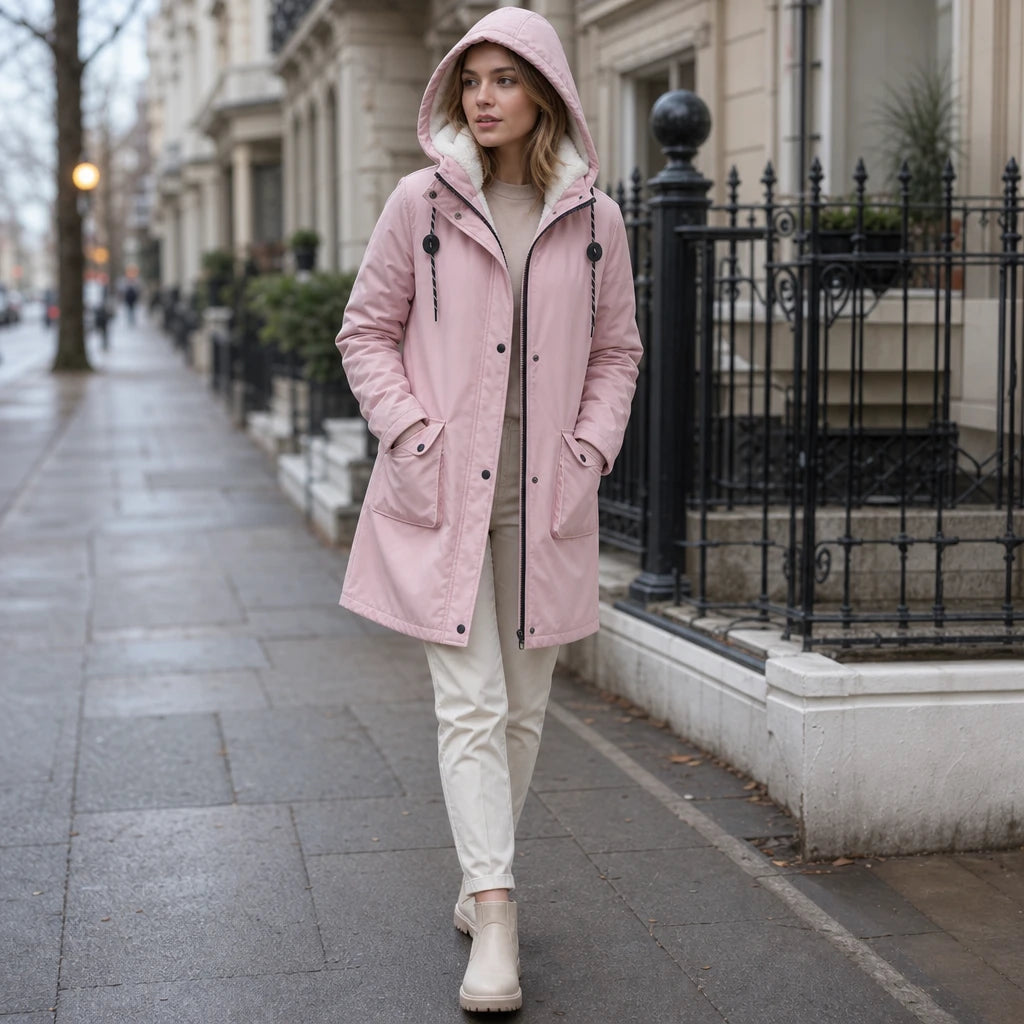Women's Longline Hooded Parka - Warm & Slim Fit