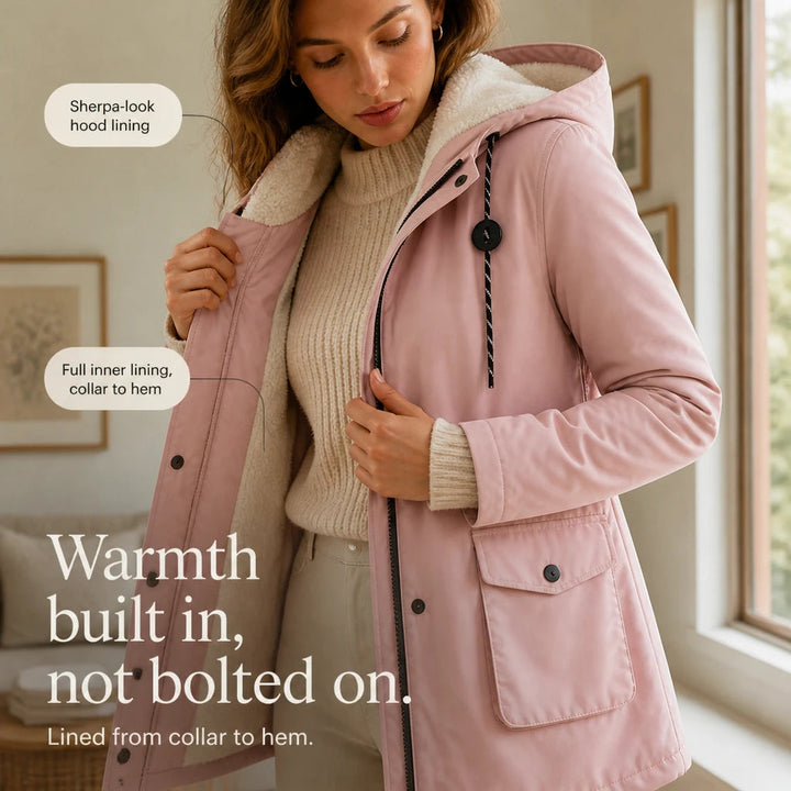 Women's Longline Hooded Parka - Warm & Slim Fit