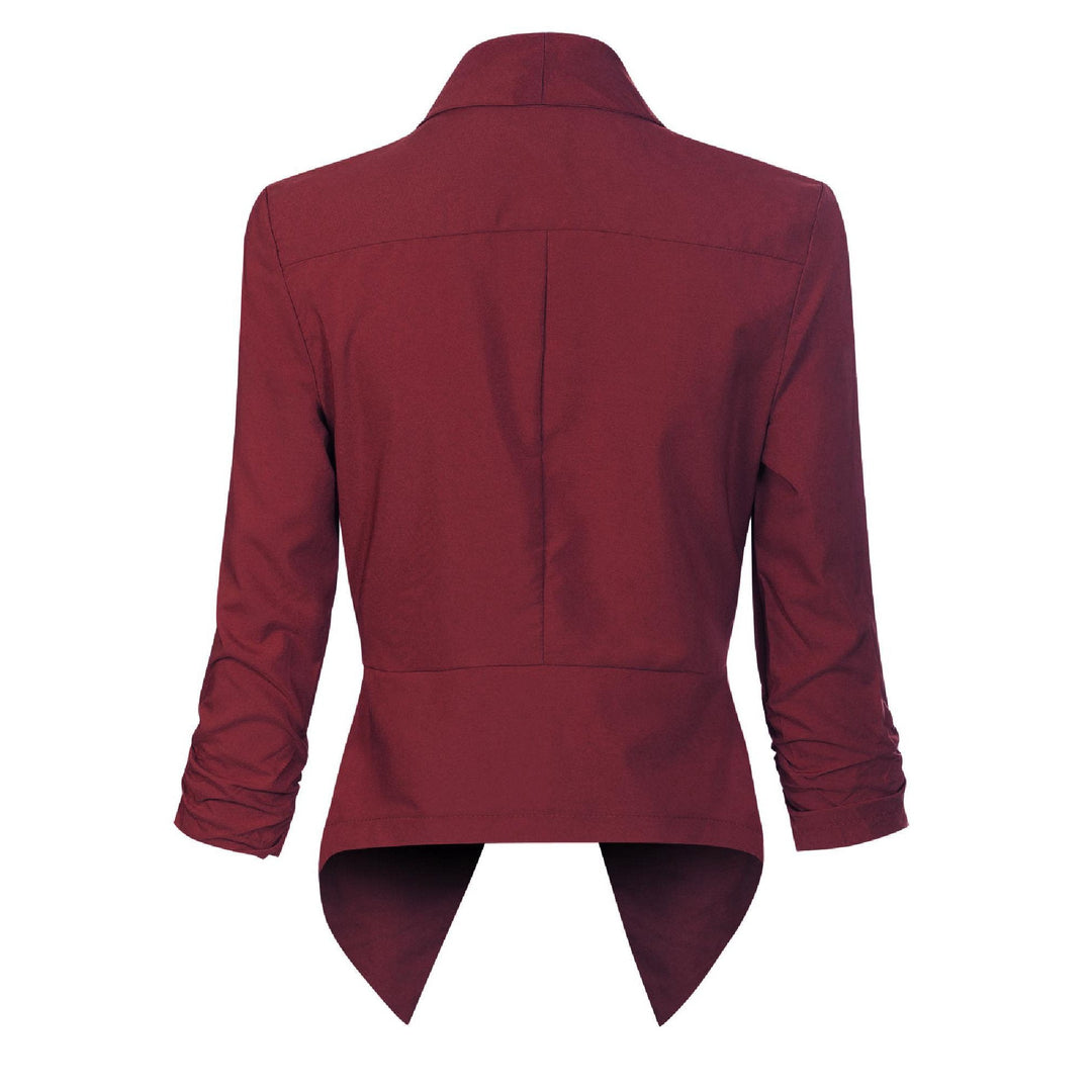 Women's Open-Front Draped Blazer - Lightweight Layer
