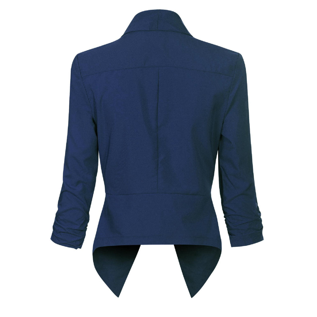 Women's Open-Front Draped Blazer - Lightweight Layer