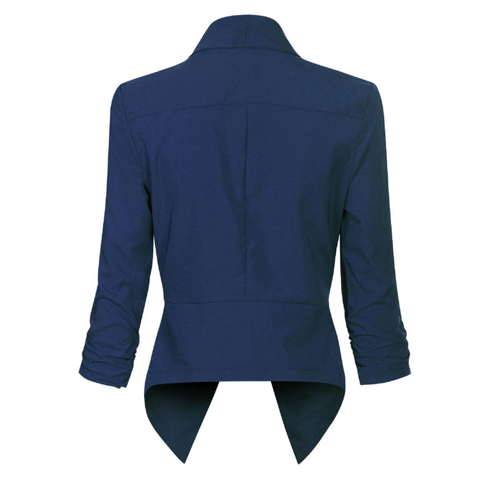 Women's Open-Front Draped Blazer - Lightweight Layer