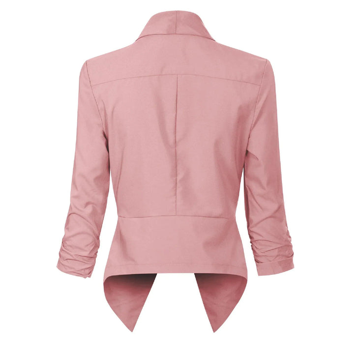 Women's Open-Front Draped Blazer - Lightweight Layer