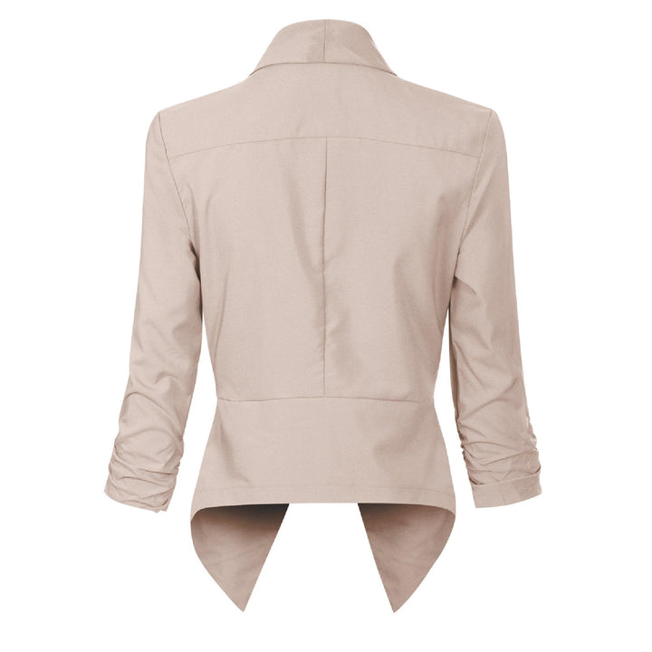 Women's Open-Front Draped Blazer - Lightweight Layer