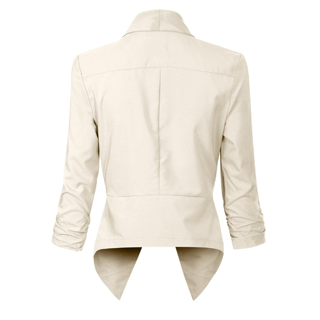 Women's Open-Front Draped Blazer - Lightweight Layer