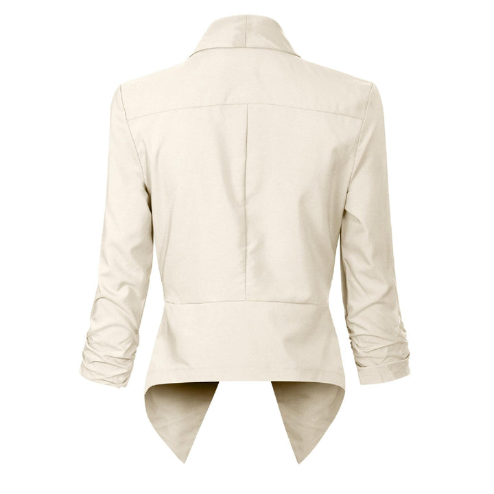Women's Open-Front Draped Blazer - Lightweight Layer