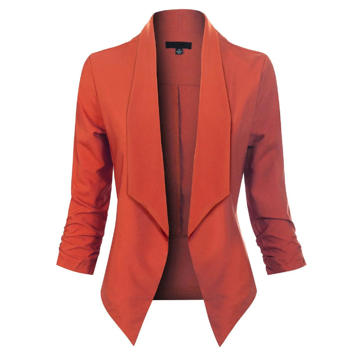 Women's Open-Front Draped Blazer - Lightweight Layer