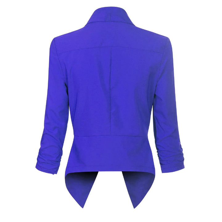 Women's Open-Front Draped Blazer - Lightweight Layer