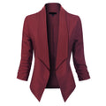 Women's Open-Front Draped Blazer - Lightweight Layer