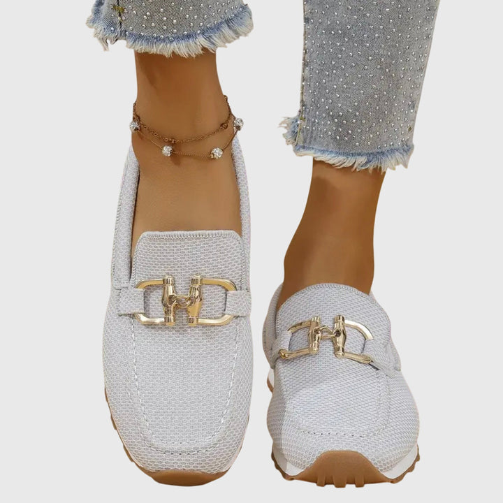 Women's Orthopedic Loafers - Comfort & Style - White/Gray