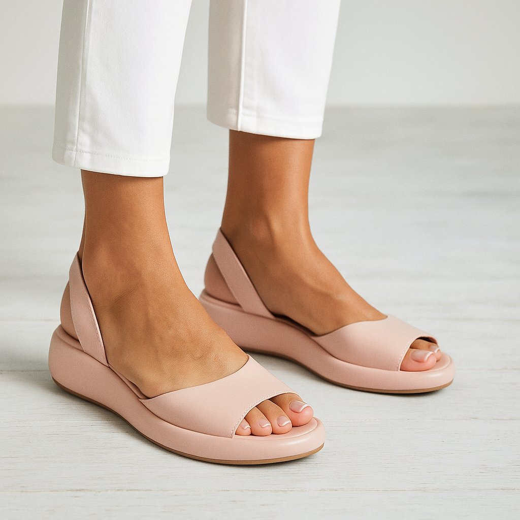 Women's Orthopedic Sandals - Cushioned Open-Toe Slip-On - Pink
