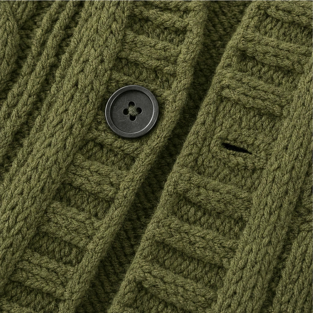 Women's Oversized Cable-Knit Longline Cardigan - Open Front
